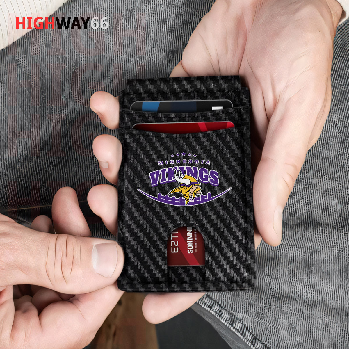 Minnesota Vikings Leather Card Holder Trending 2025 Farther’s Day AZHG2DCH000021