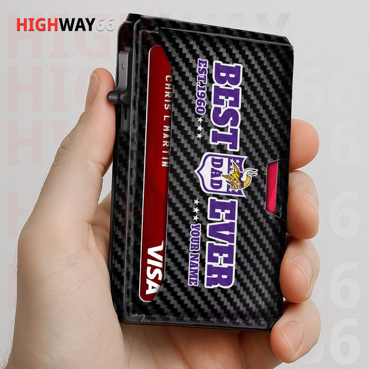 Minnesota Vikings Leather Card Holder Trending 2025 Farther’s Day AZHG2DCH000021