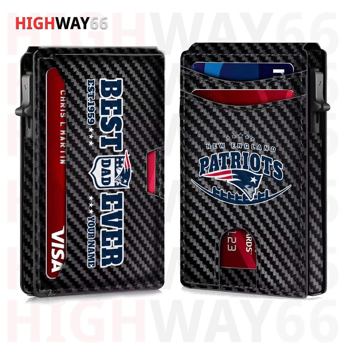 New England Patriots Leather Card Holder Trending 2025 Farther’s Day AZHG2DCH000022