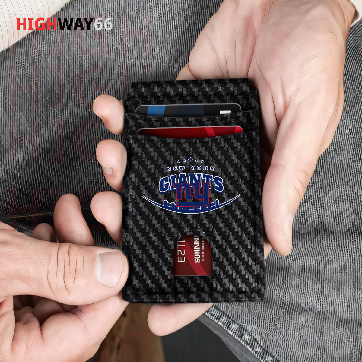 New York Giants Leather Card Holder Trending 2025 Farther’s Day AZHG2DCH000024