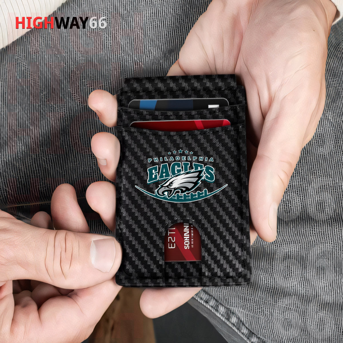 Philadelphia Eagles Leather Card Holder Trending 2025 Farther’s Day AZHG2DCH000026