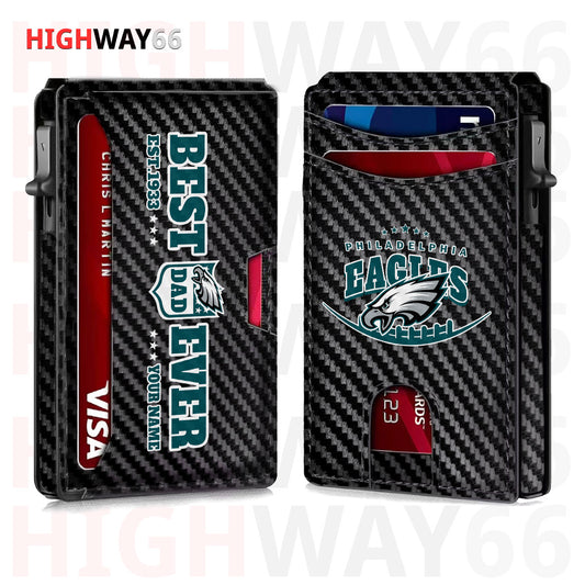 Philadelphia Eagles Leather Card Holder Trending 2025 Farther’s Day AZHG2DCH000026