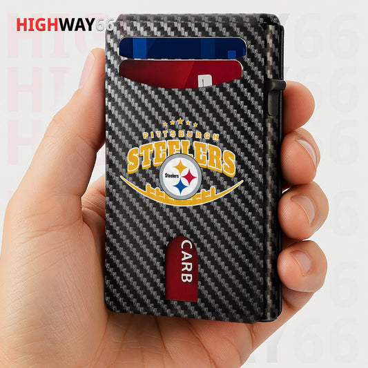 Pittsburgh Steelers Leather Card Holder Trending 2025 Farther’s Day AZHG2DCH000027