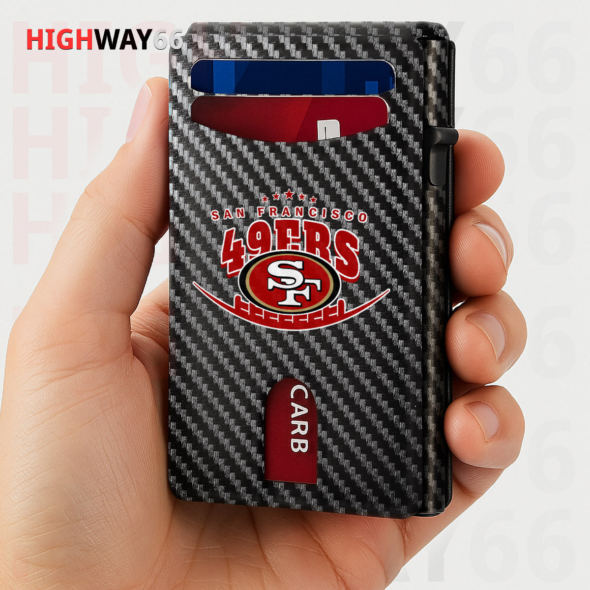 San Francisco 49ers Leather Card Holder Trending 2025 Farther’s Day AZHG2DCH000028