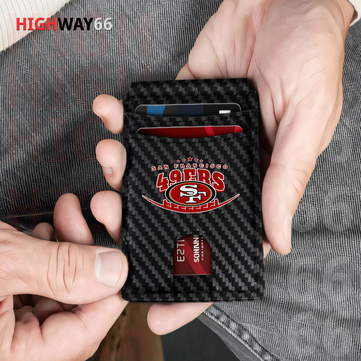San Francisco 49ers Leather Card Holder Trending 2025 Farther’s Day AZHG2DCH000028
