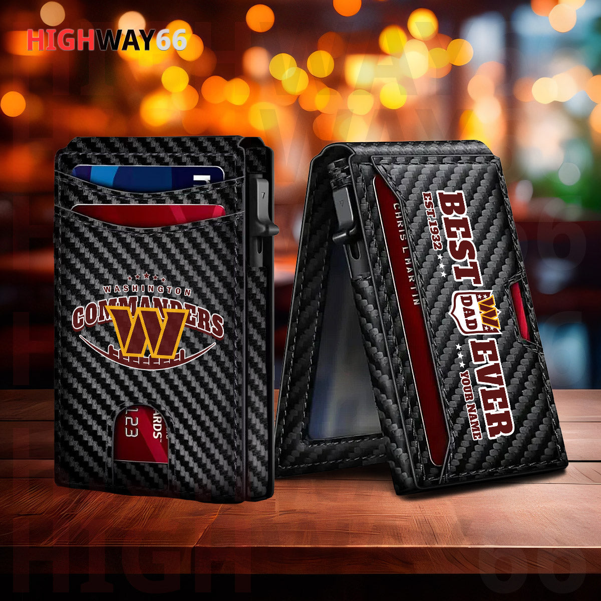 Washington Commanders Leather Card Holder Trending 2025 Farther’s Day AZHG2DCH000032