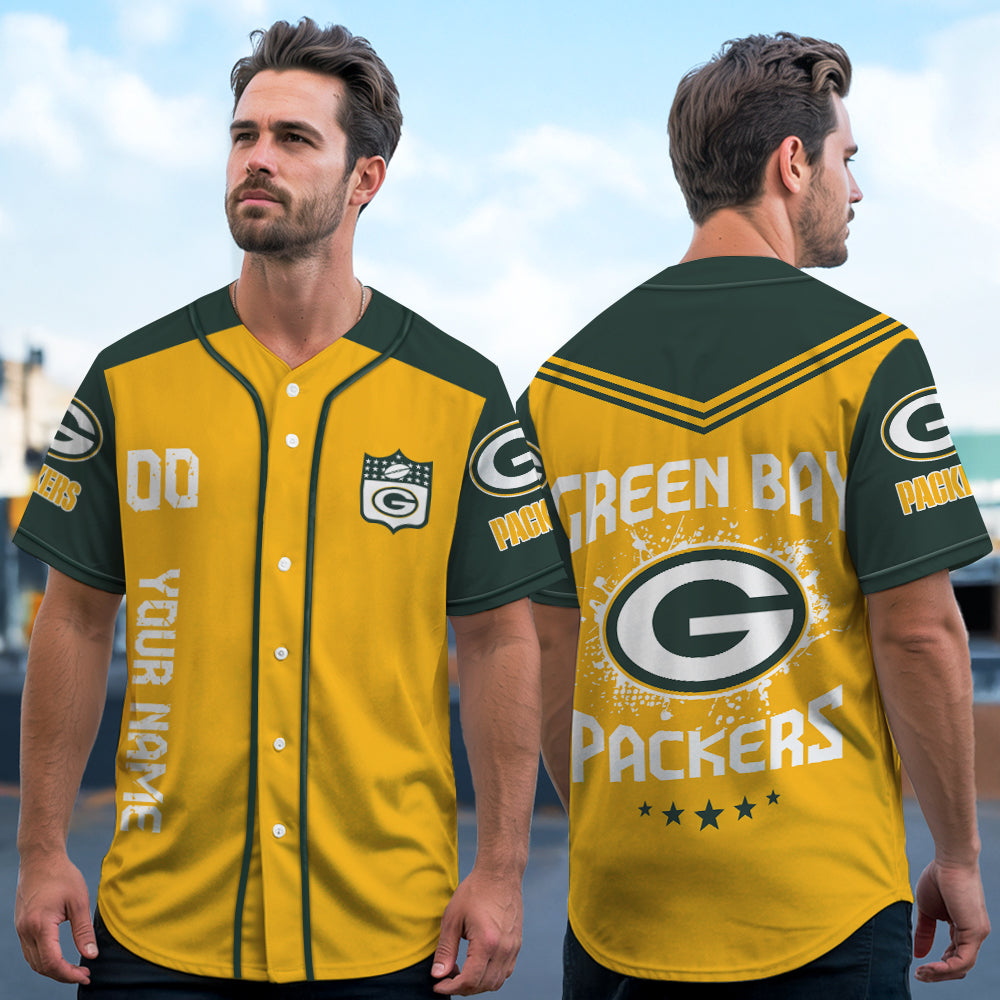 Green Bay Packers Baseball Jersey New Collection NFL AZHGBJS000012