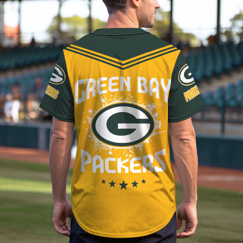 Green Bay Packers Baseball Jersey New Collection NFL AZHGBJS000012