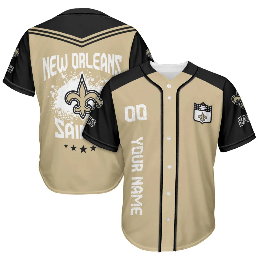 New Orleans Saints Baseball Jersey New Collection NFL AZHGBJS000023