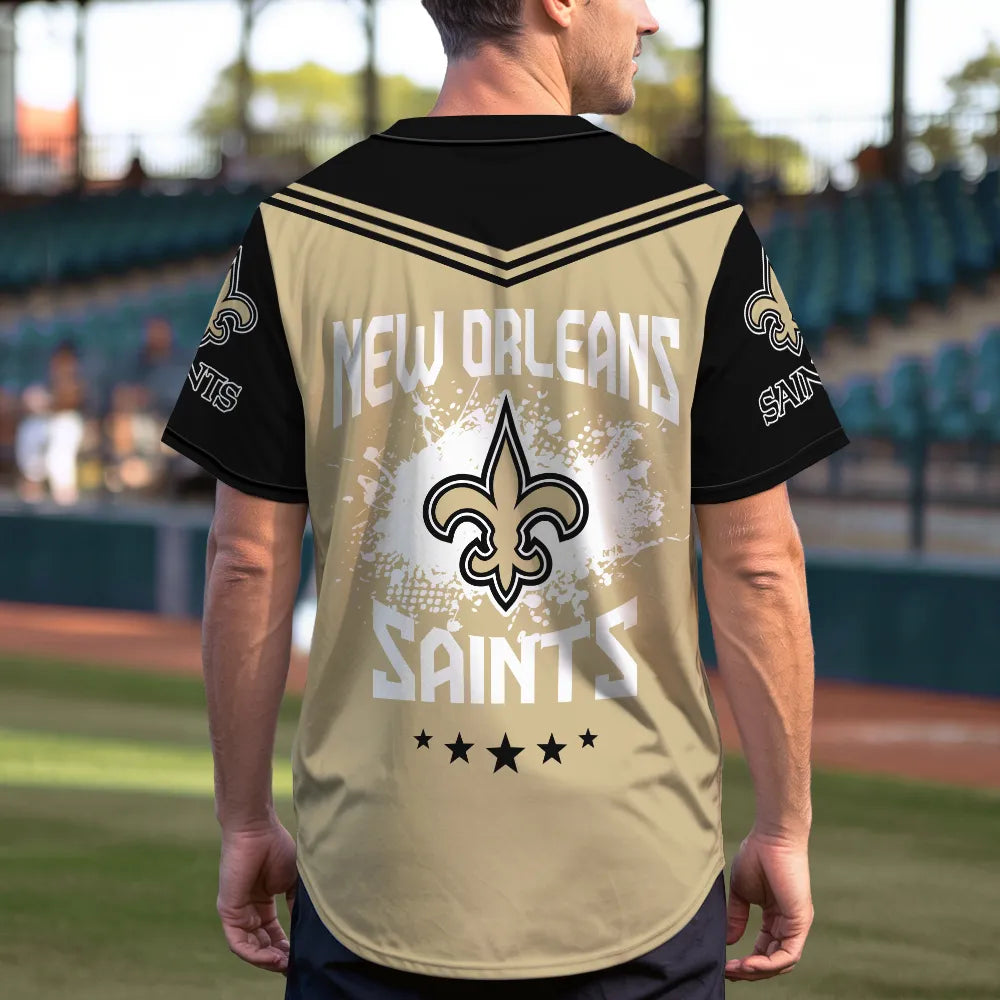 New Orleans Saints Baseball Jersey New Collection NFL AZHGBJS000023