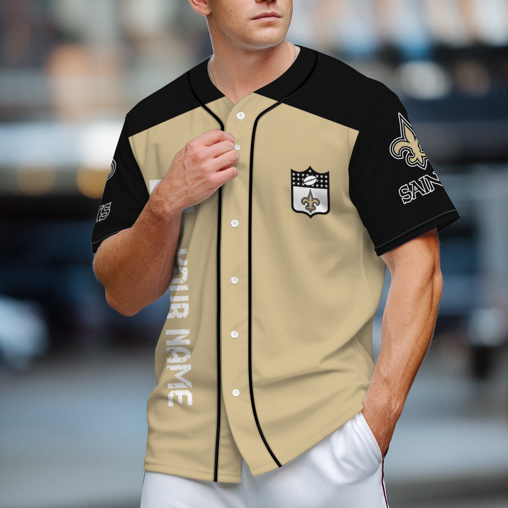 New Orleans Saints Baseball Jersey New Collection NFL AZHGBJS000023