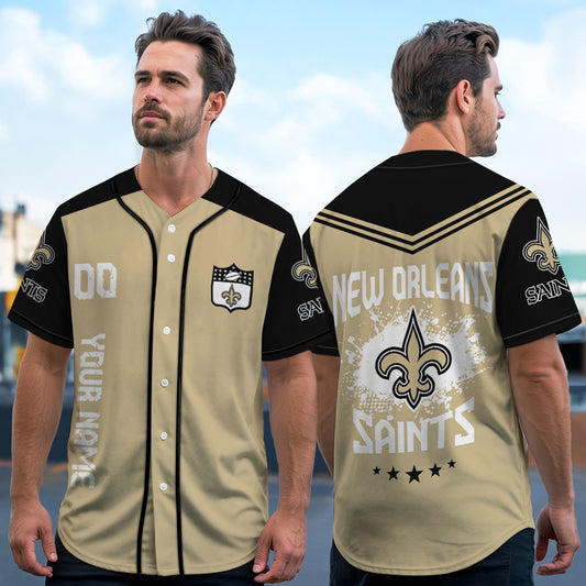 New Orleans Saints Baseball Jersey New Collection NFL AZHGBJS000023