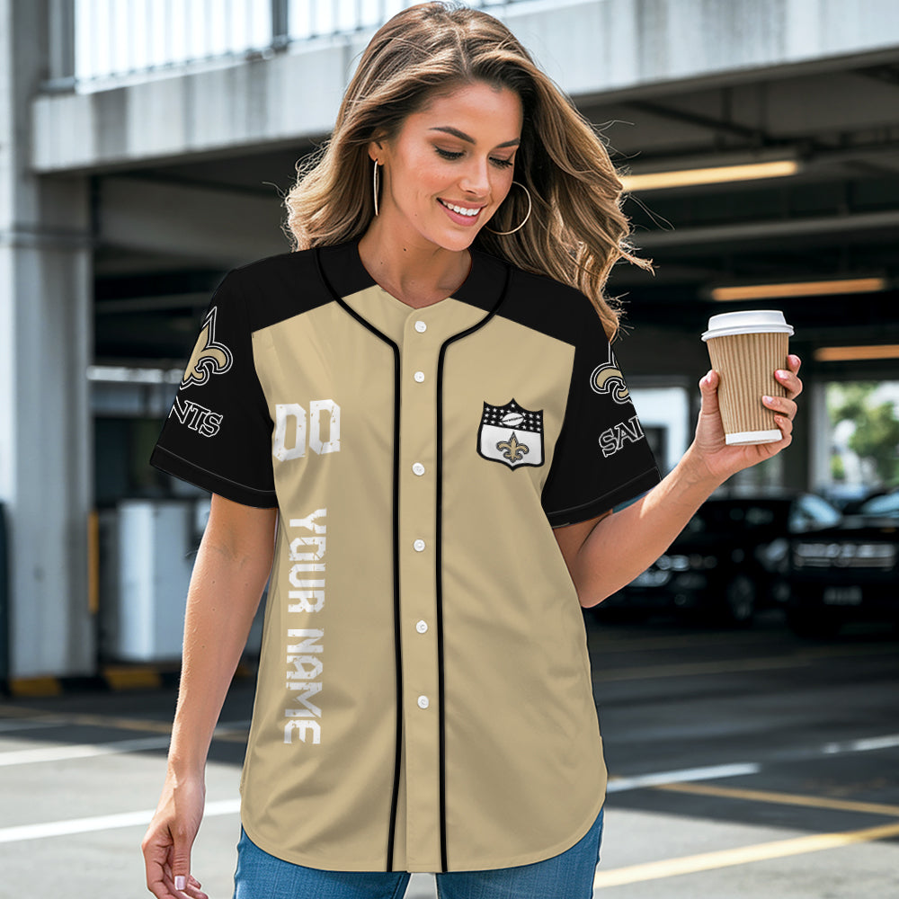 New Orleans Saints Baseball Jersey New Collection NFL AZHGBJS000023