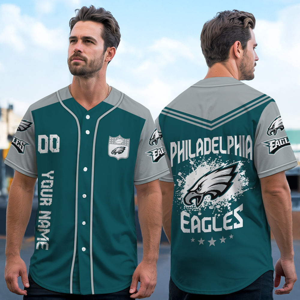 Philadelphia Eagles Baseball Jersey New Collection NFL AZHGBJS000026