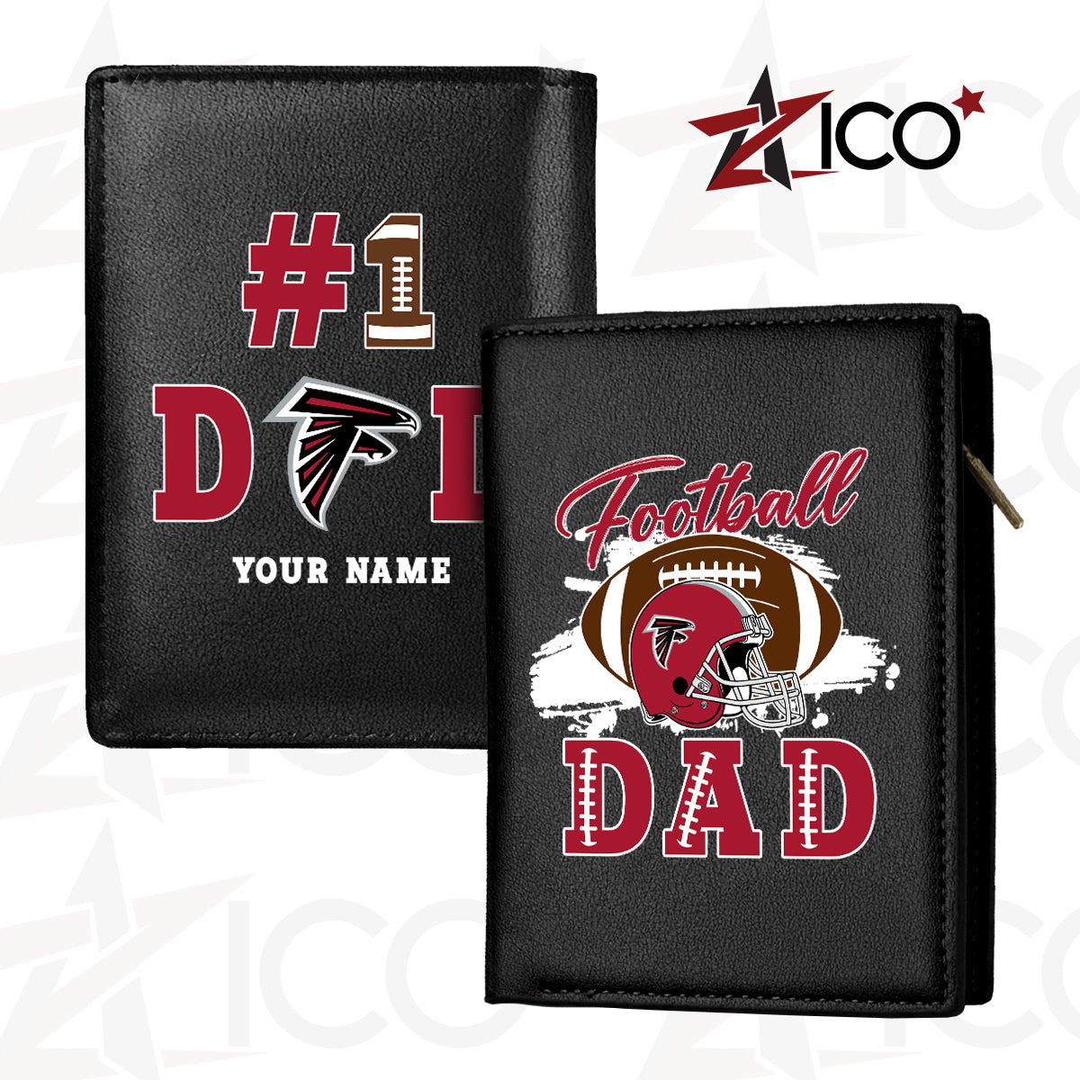 Atlanta Falcons Farther’s Day Men’s Slim Vertical Leather Wallet Trending 2025 AZHGSVLW000002