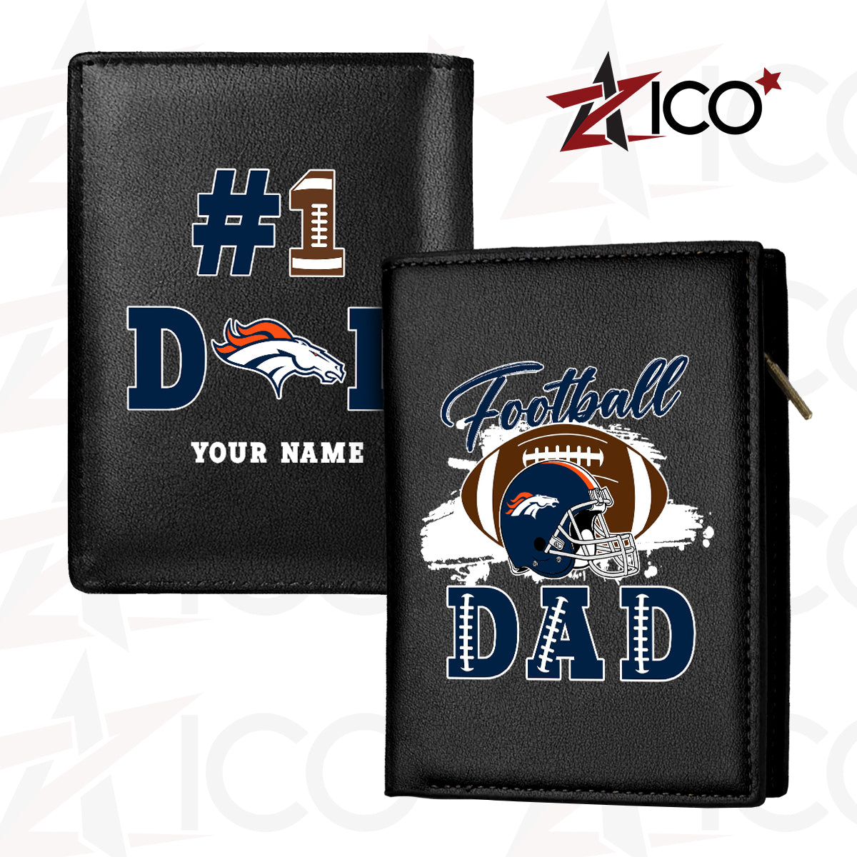 Denver Broncos Farther’s Day Men’s Slim Vertical Leather Wallet Trending 2025 AZHGSVLW000010