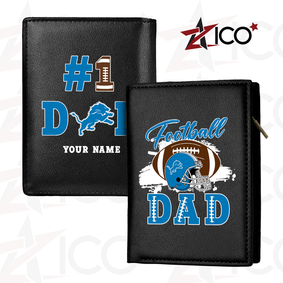 Detroit Lions Farther’s Day Men’s Slim Vertical Leather Wallet Trending 2025 AZHGSVLW000011