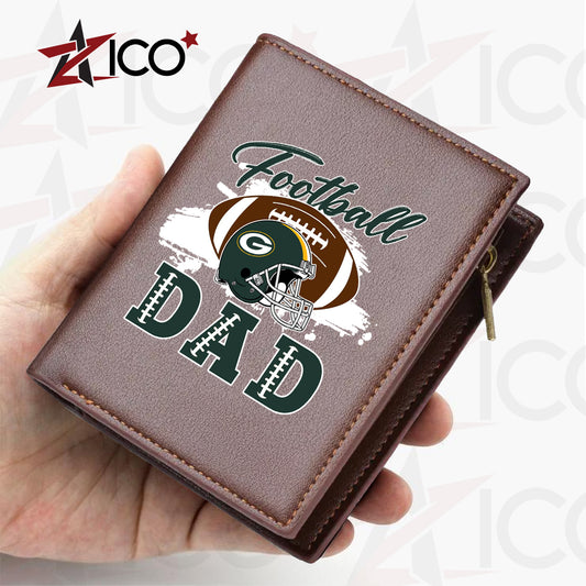 Green Bay Packers Farther’s Day Men’s Slim Vertical Leather Wallet Trending 2025 AZHGSVLW000012