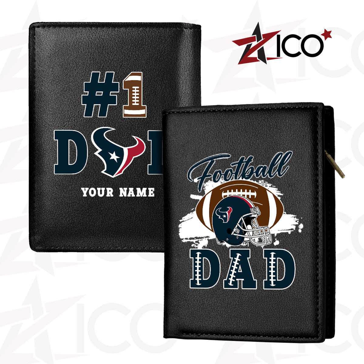 Houston Texans Farther’s Day Men’s Slim Vertical Leather Wallet Trending 2025 AZHGSVLW000013