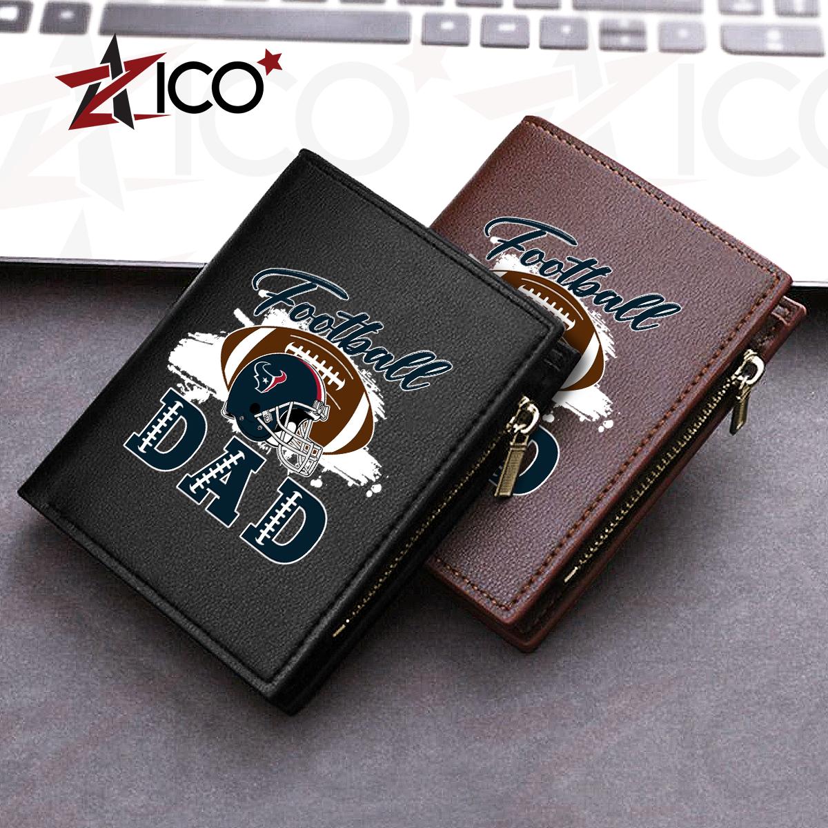 Houston Texans Farther’s Day Men’s Slim Vertical Leather Wallet Trending 2025 AZHGSVLW000013