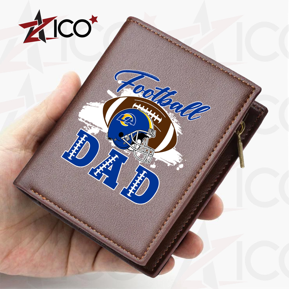 Los Angeles Rams Farther’s Day Men’s Slim Vertical Leather Wallet Trending 2025 AZHGSVLW000019