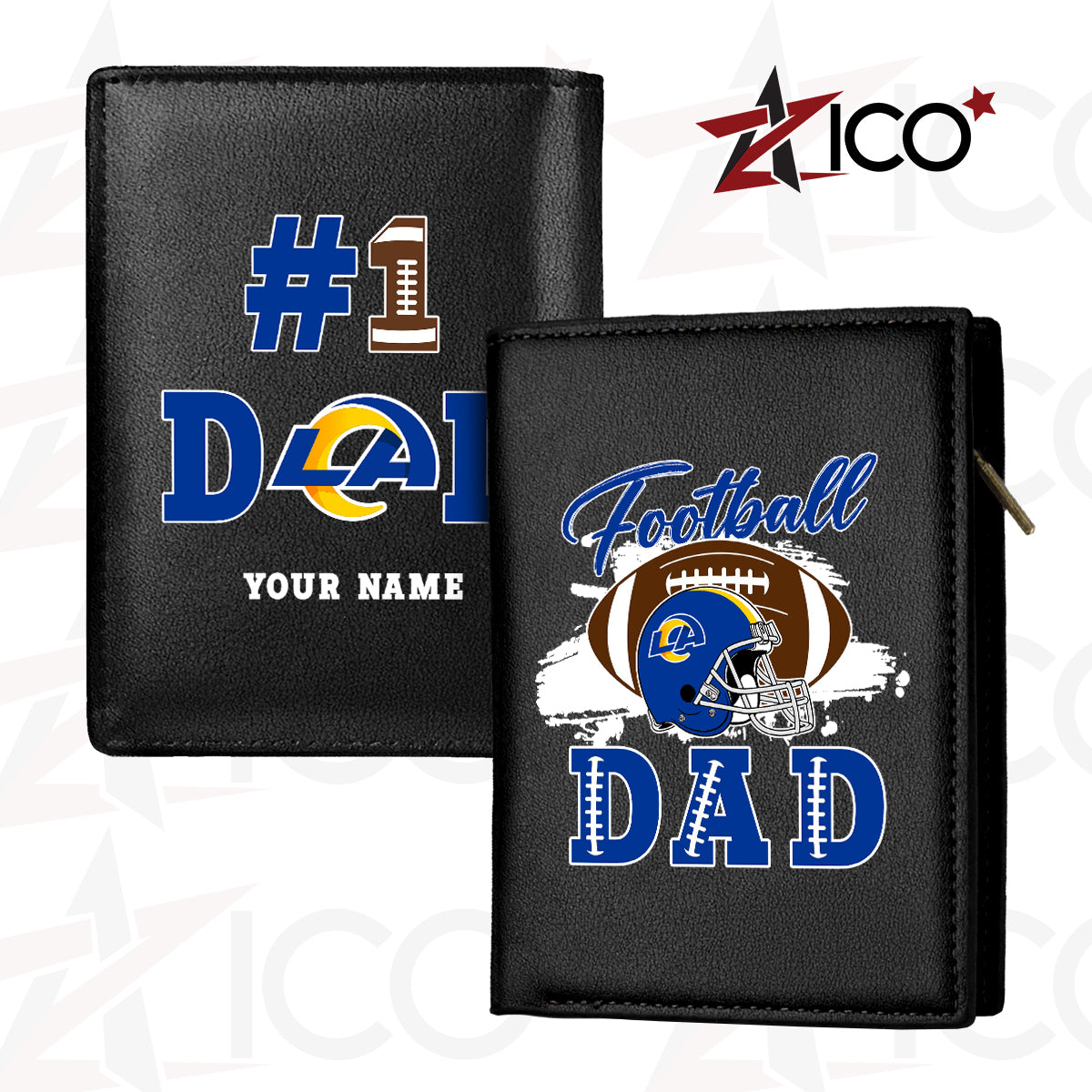 Los Angeles Rams Farther’s Day Men’s Slim Vertical Leather Wallet Trending 2025 AZHGSVLW000019