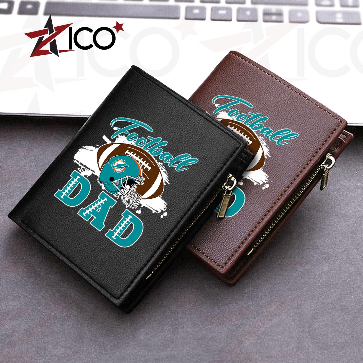 Miami Dolphins Farther’s Day Men’s Slim Vertical Leather Wallet Trending 2025 AZHGSVLW000020