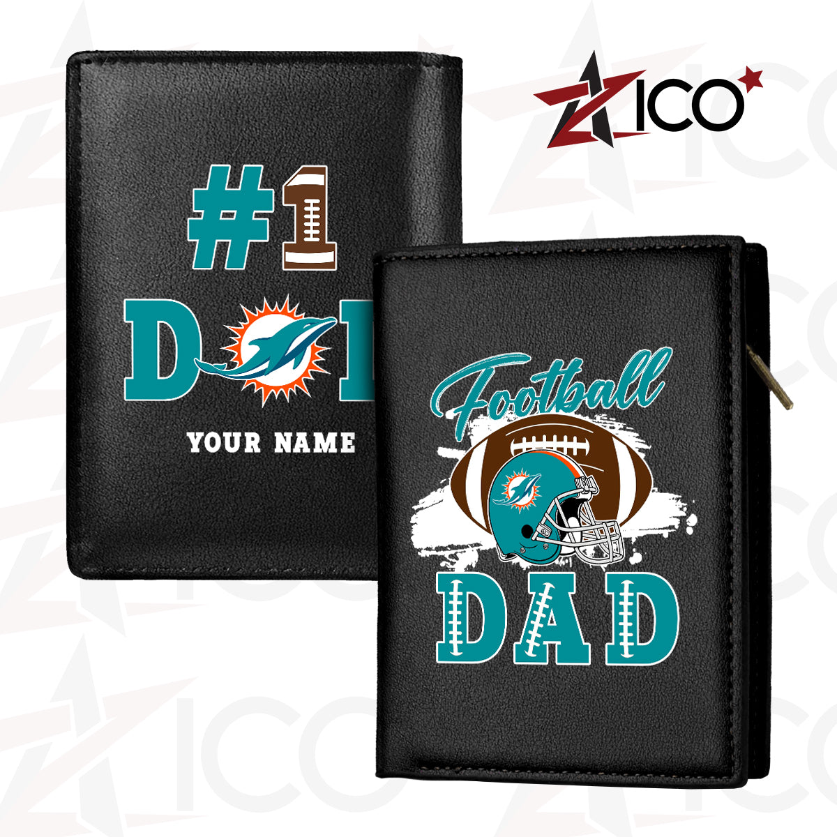 Miami Dolphins Farther’s Day Men’s Slim Vertical Leather Wallet Trending 2025 AZHGSVLW000020