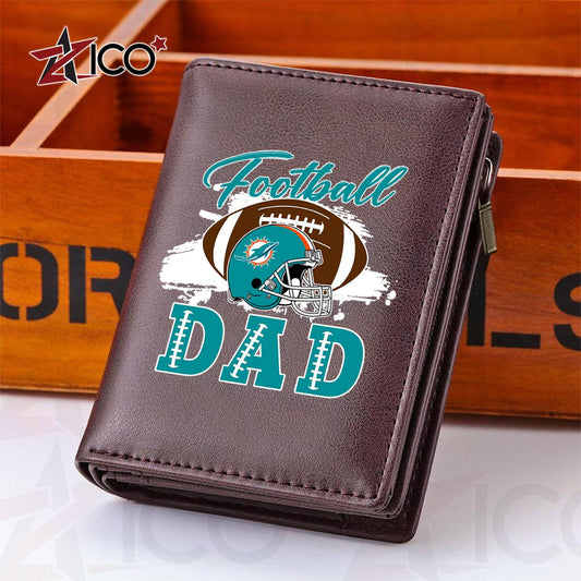 Miami Dolphins Farther’s Day Men’s Slim Vertical Leather Wallet Trending 2025 AZHGSVLW000020