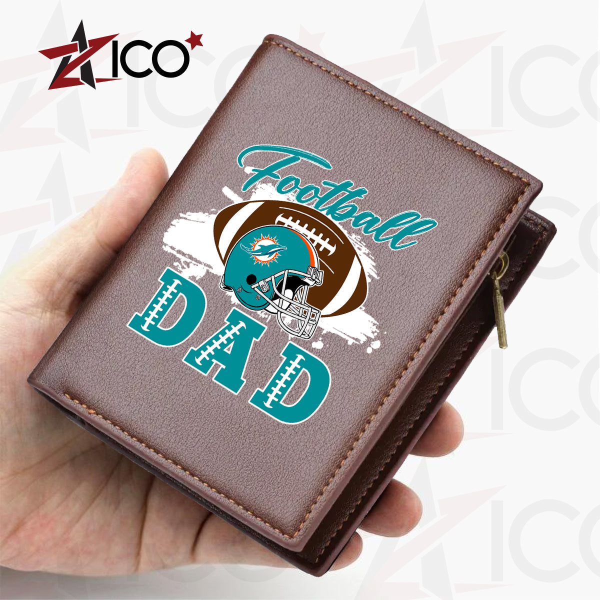 Miami Dolphins Farther’s Day Men’s Slim Vertical Leather Wallet Trending 2025 AZHGSVLW000020