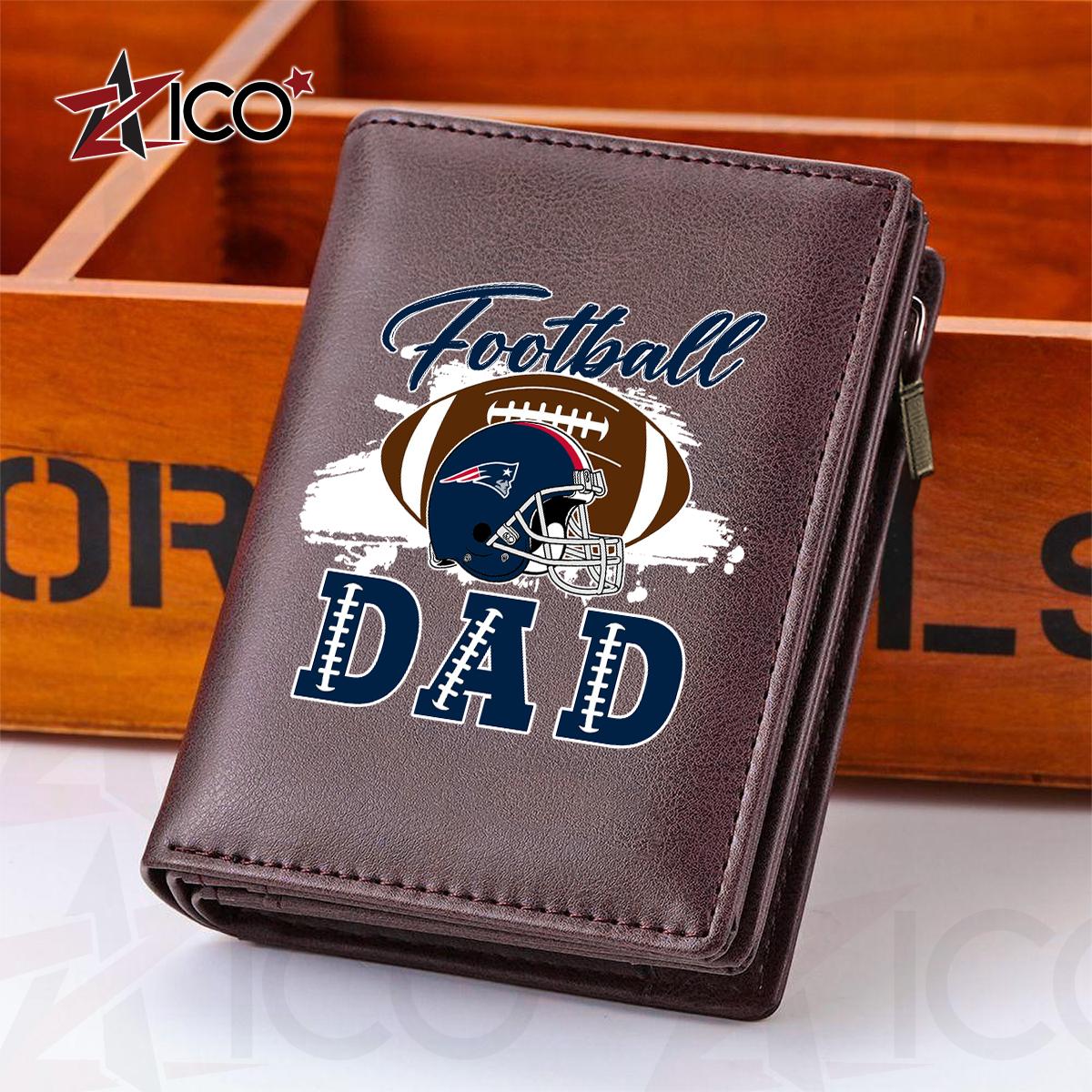 New England Patriots Farther’s Day Men’s Slim Vertical Leather Wallet Trending 2025 AZHGSVLW000022