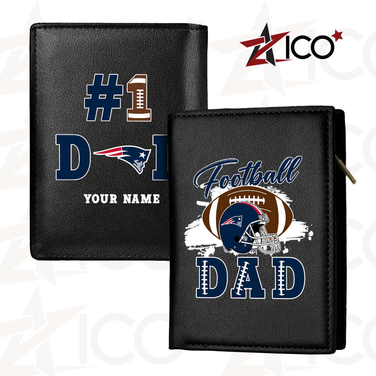 New England Patriots Farther’s Day Men’s Slim Vertical Leather Wallet Trending 2025 AZHGSVLW000022