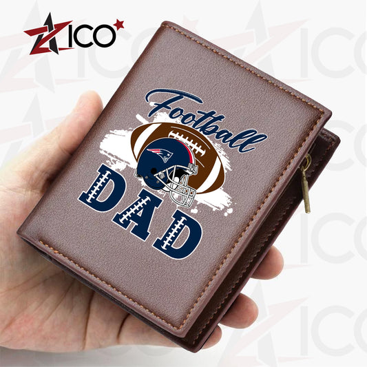 New England Patriots Farther’s Day Men’s Slim Vertical Leather Wallet Trending 2025 AZHGSVLW000022
