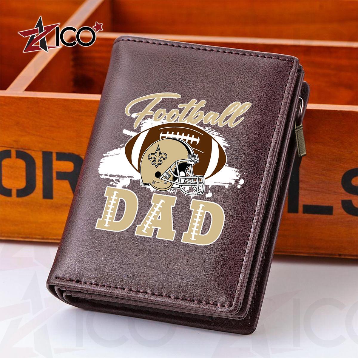 New Orleans Saints Farther’s Day Men’s Slim Vertical Leather Wallet Trending 2025 AZHGSVLW000023