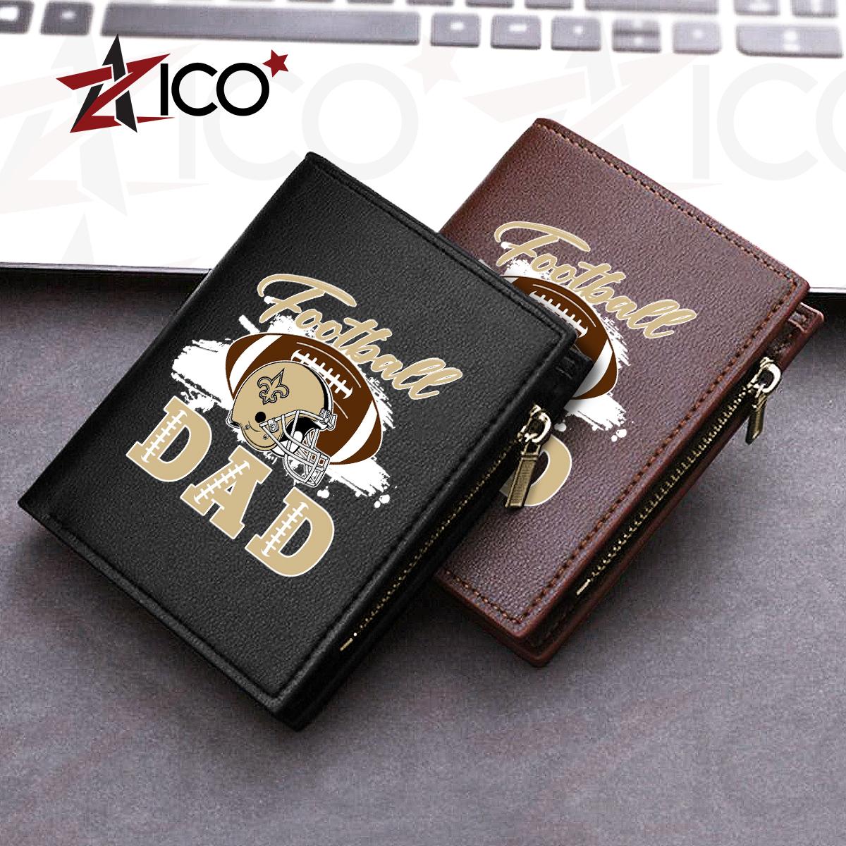New Orleans Saints Farther’s Day Men’s Slim Vertical Leather Wallet Trending 2025 AZHGSVLW000023