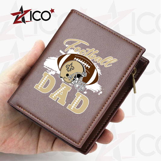 New Orleans Saints Farther’s Day Men’s Slim Vertical Leather Wallet Trending 2025 AZHGSVLW000023