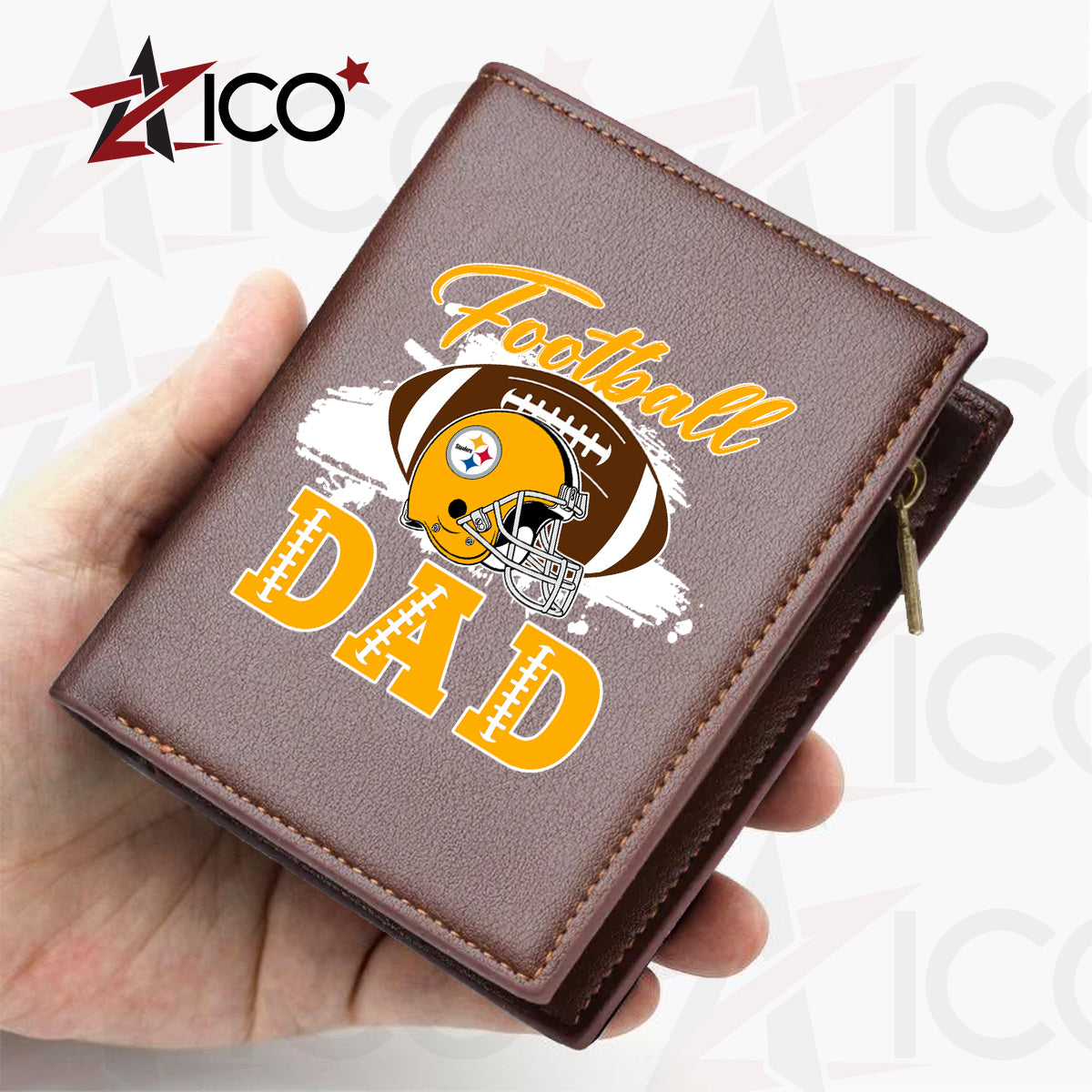 Pittsburgh Steelers Farther’s Day Men’s Slim Vertical Leather Wallet Trending 2025 AZHGSVLW000027