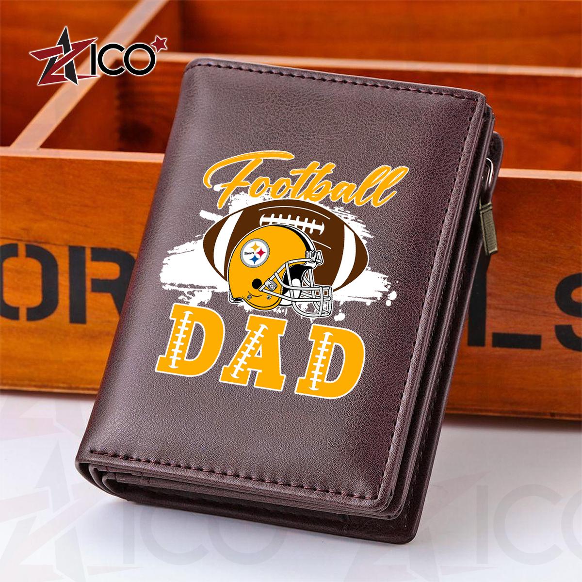 Pittsburgh Steelers Farther’s Day Men’s Slim Vertical Leather Wallet Trending 2025 AZHGSVLW000027