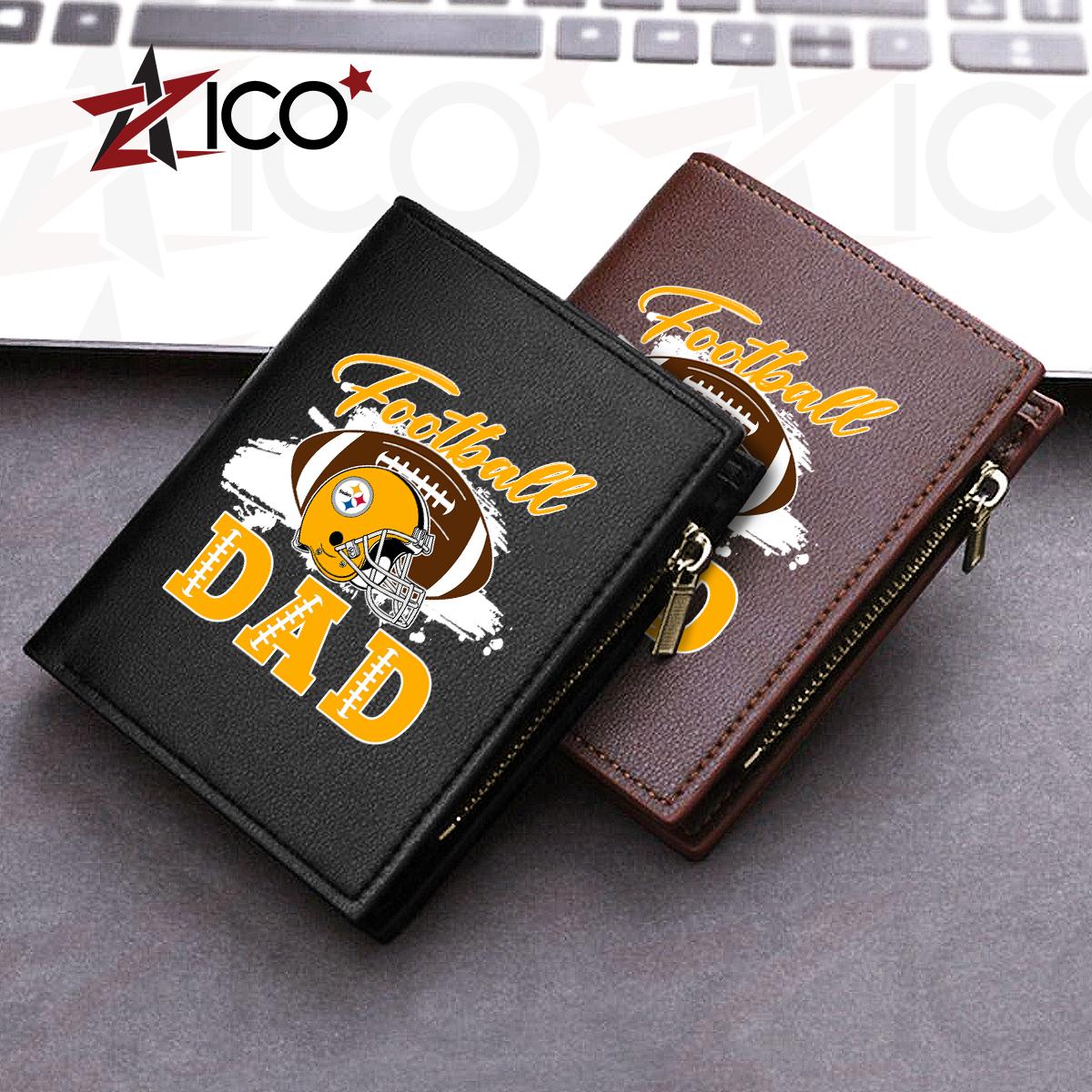 Pittsburgh Steelers Farther’s Day Men’s Slim Vertical Leather Wallet Trending 2025 AZHGSVLW000027