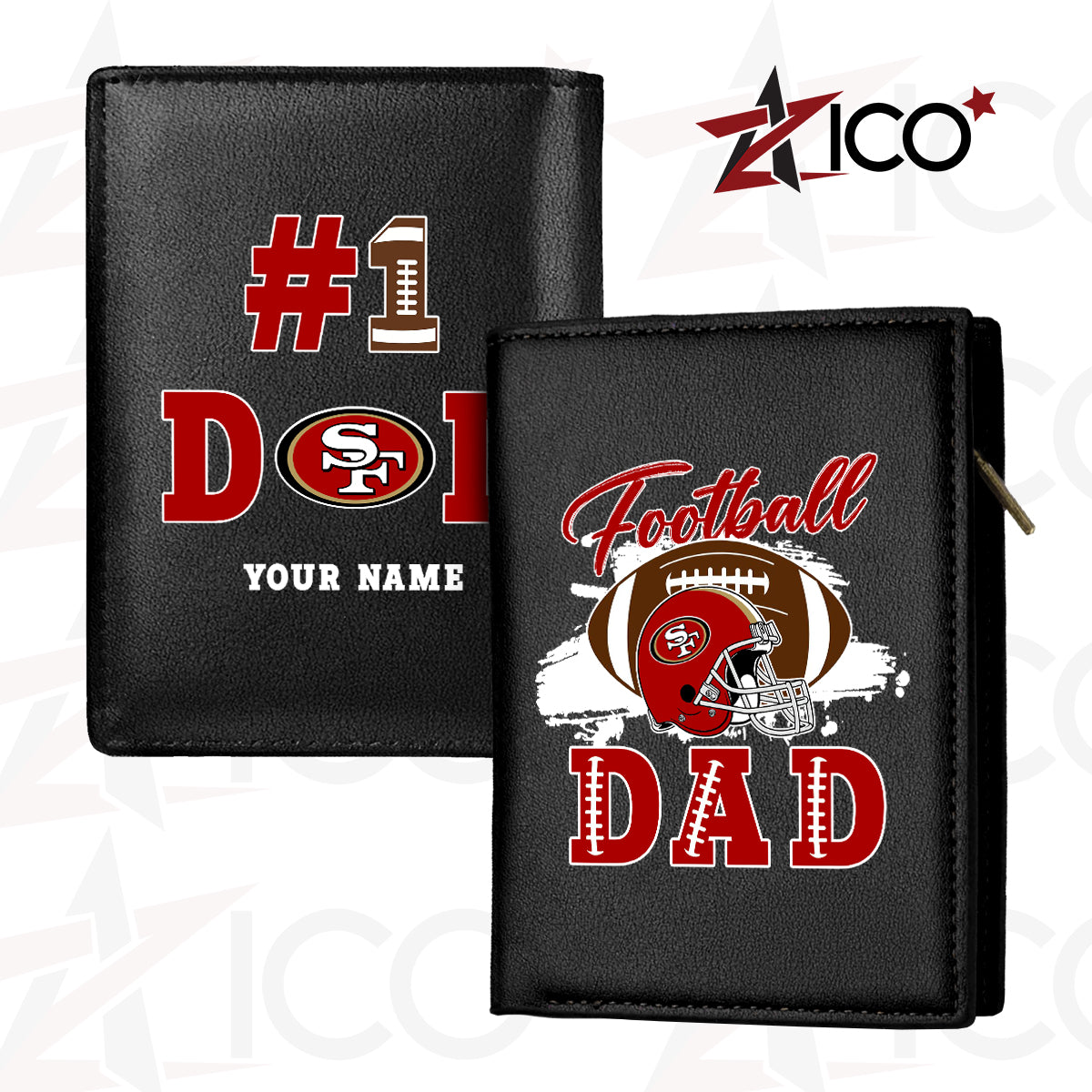 San Francisco 49ers Farther’s Day Men’s Slim Vertical Leather Wallet Trending 2025 AZHGSVLW000028