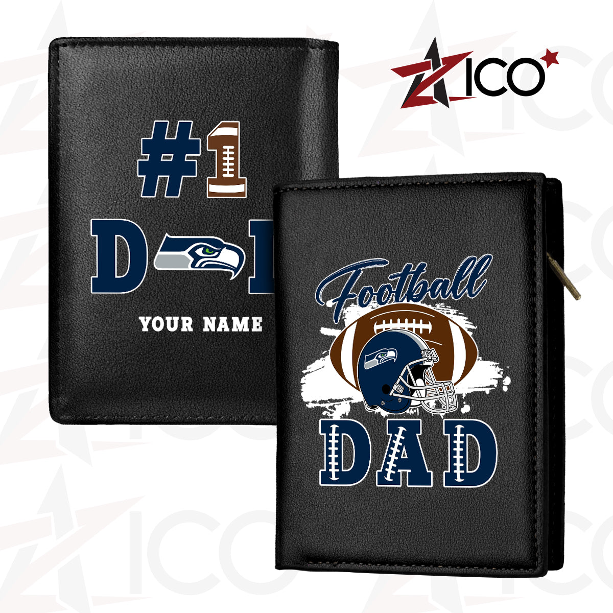 Seattle Seahawks Farther’s Day Men’s Slim Vertical Leather Wallet Trending 2025 AZHGSVLW000029