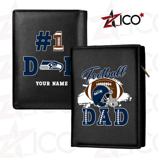 Seattle Seahawks Farther’s Day Men’s Slim Vertical Leather Wallet Trending 2025 AZHGSVLW000029