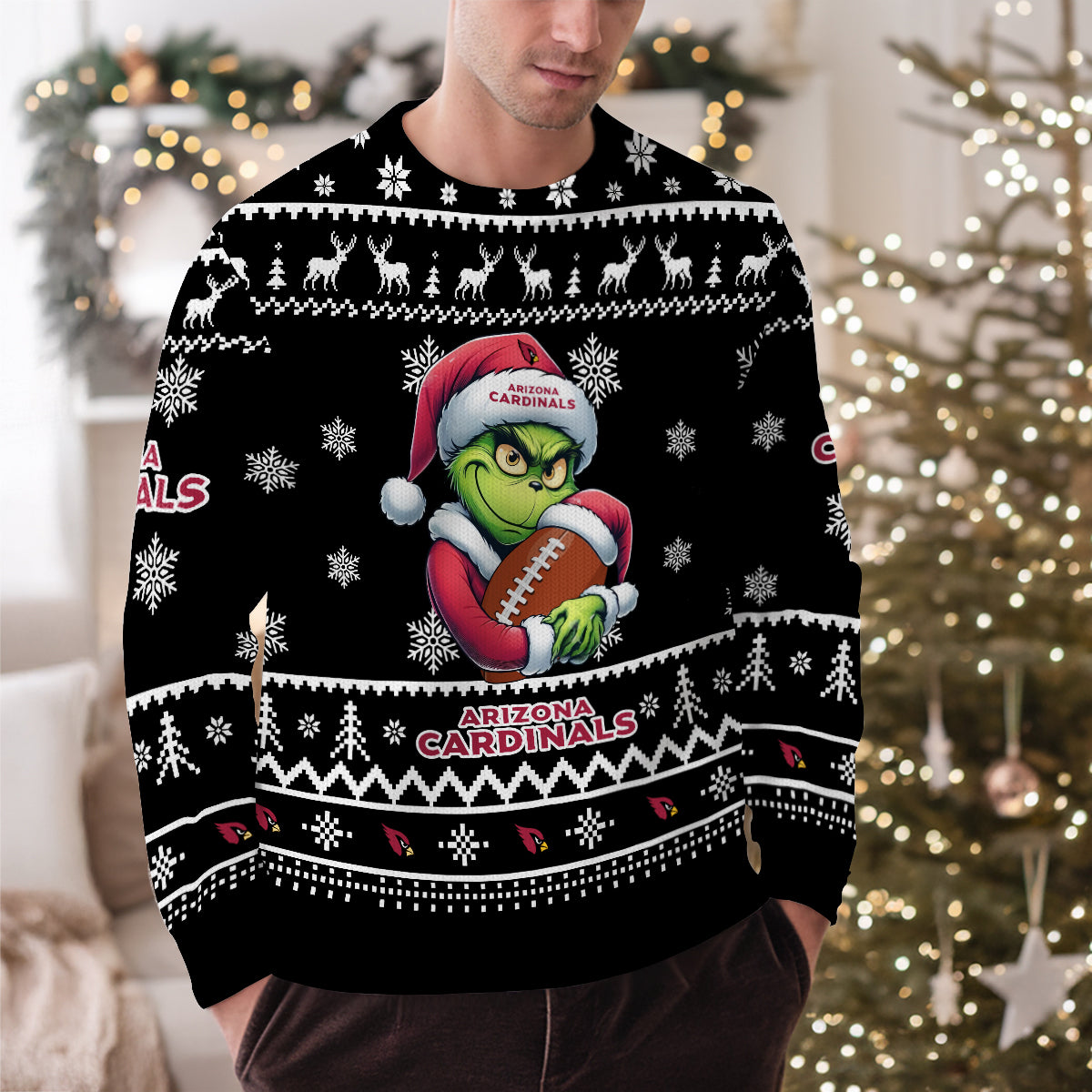 Arizona Cardinals Premium Ugly Christmas Sweater Limited Edition AZHGUSW000001Black