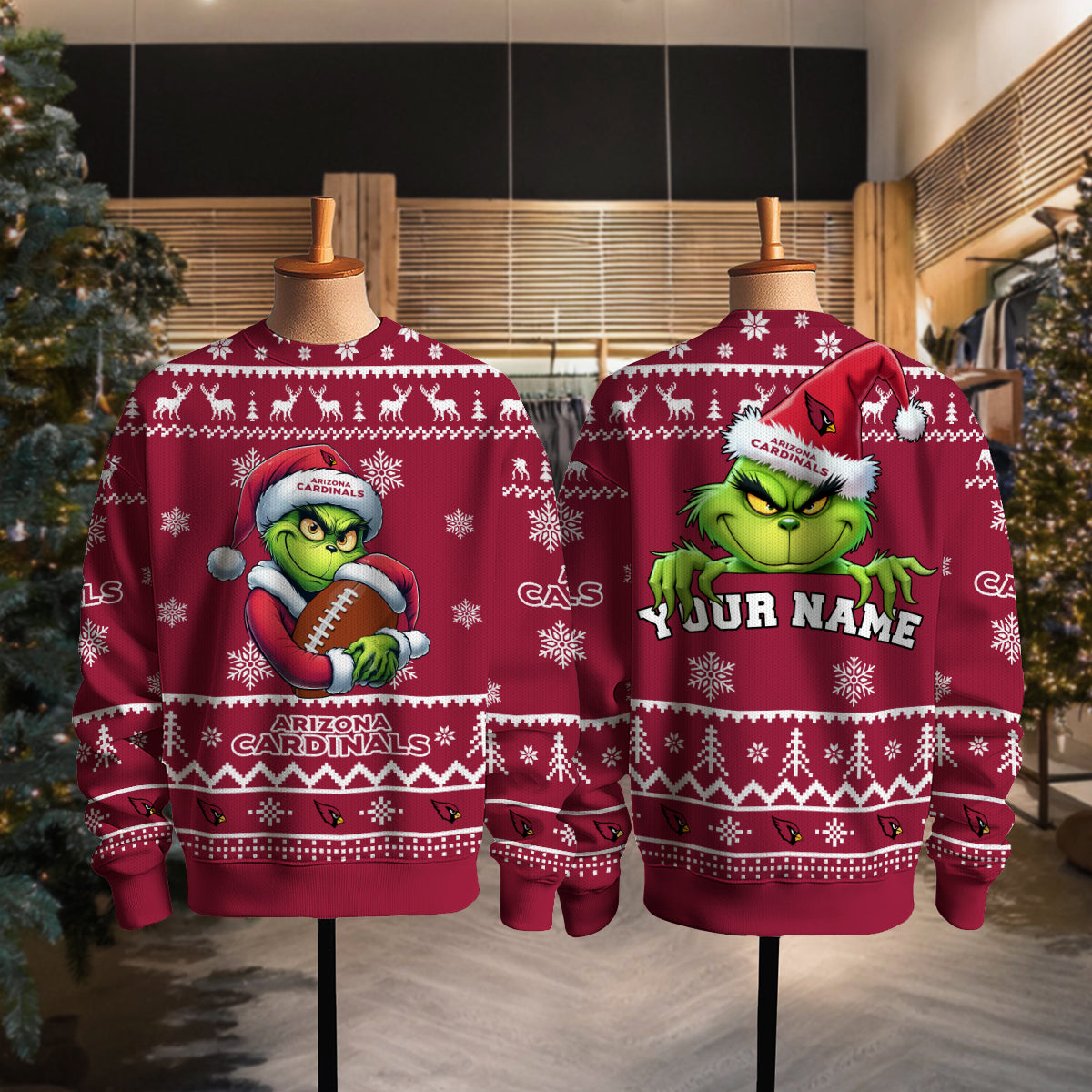 Arizona Cardinals Premium Ugly Christmas Sweater Limited Edition AZHGUSW000001TeamColor