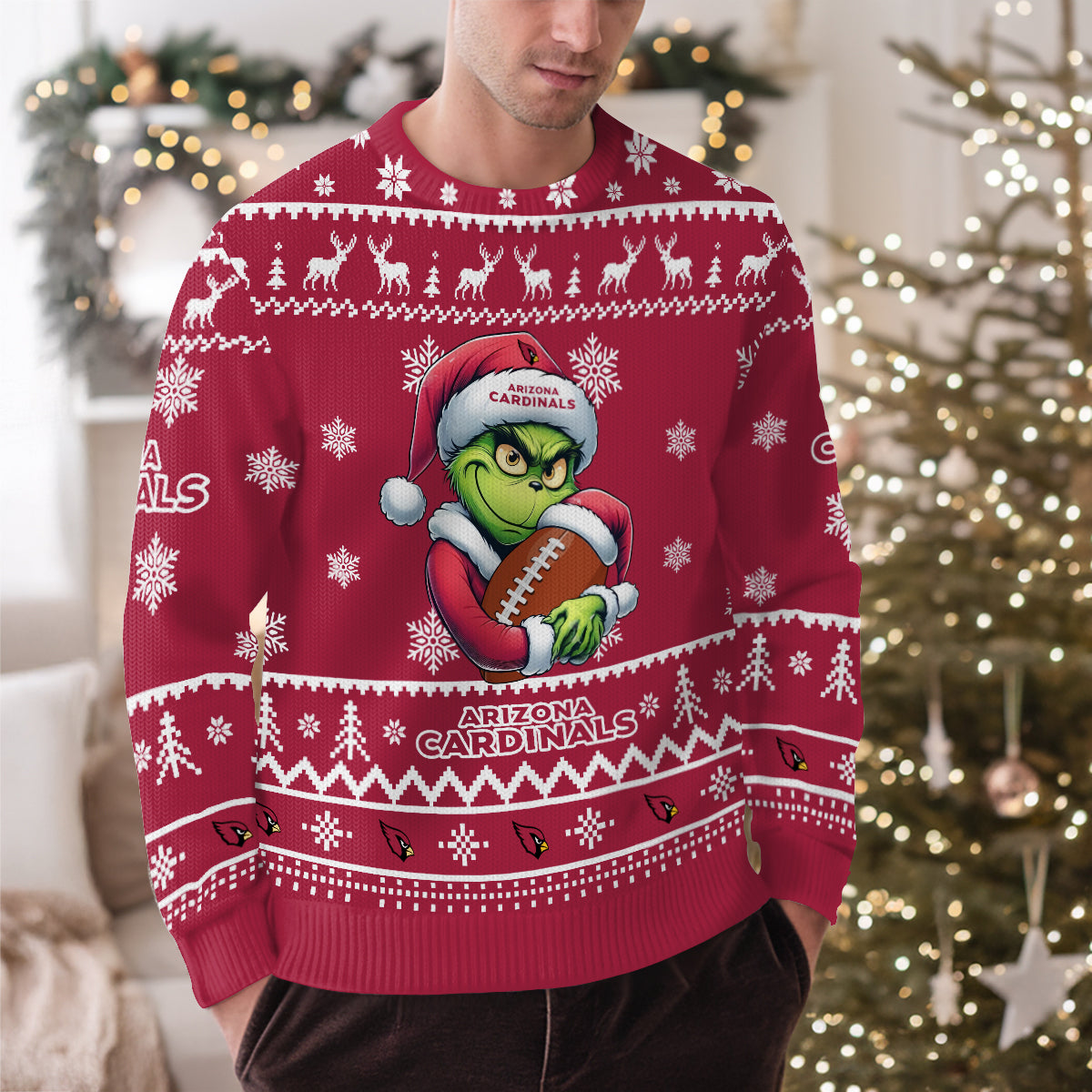 Arizona Cardinals Premium Ugly Christmas Sweater Limited Edition AZHGUSW000001TeamColor