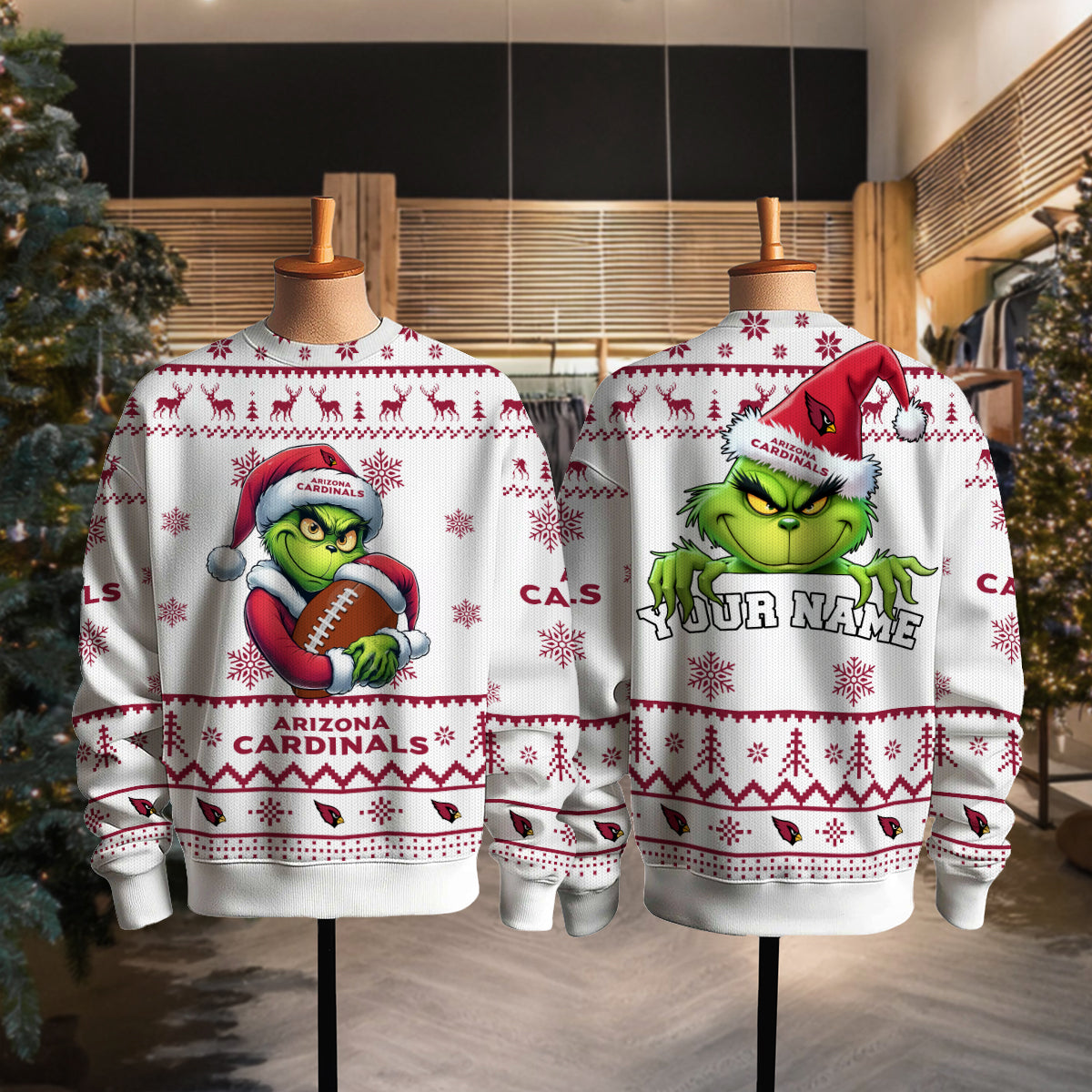 Arizona Cardinals Premium Ugly Christmas Sweater Limited Edition AZHGUSW000001White