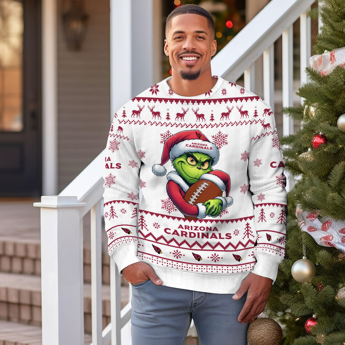 Arizona Cardinals Premium Ugly Christmas Sweater Limited Edition AZHGUSW000001White