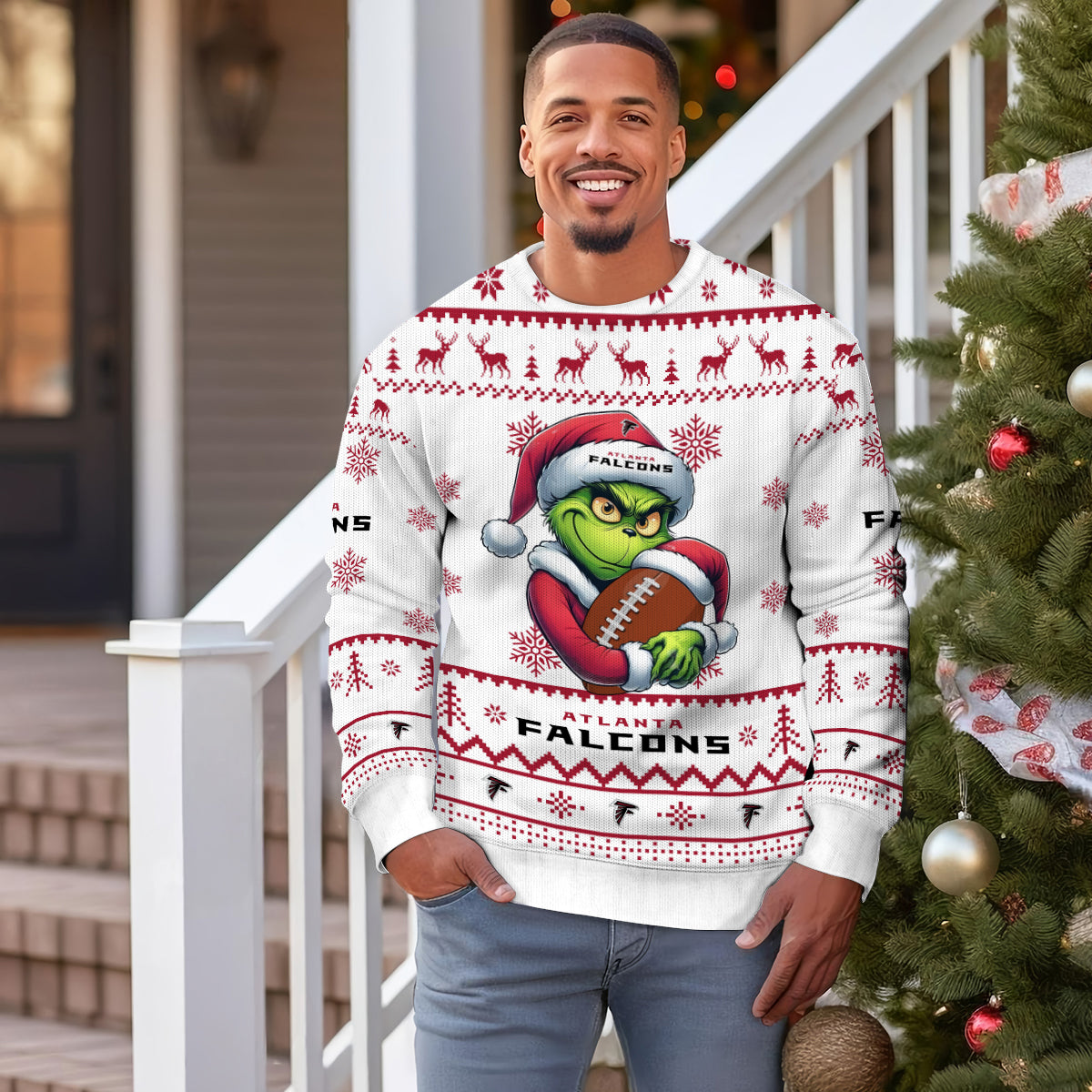Atlanta Falcons Premium Ugly Christmas Sweater Limited Edition AZHGUSW000002White