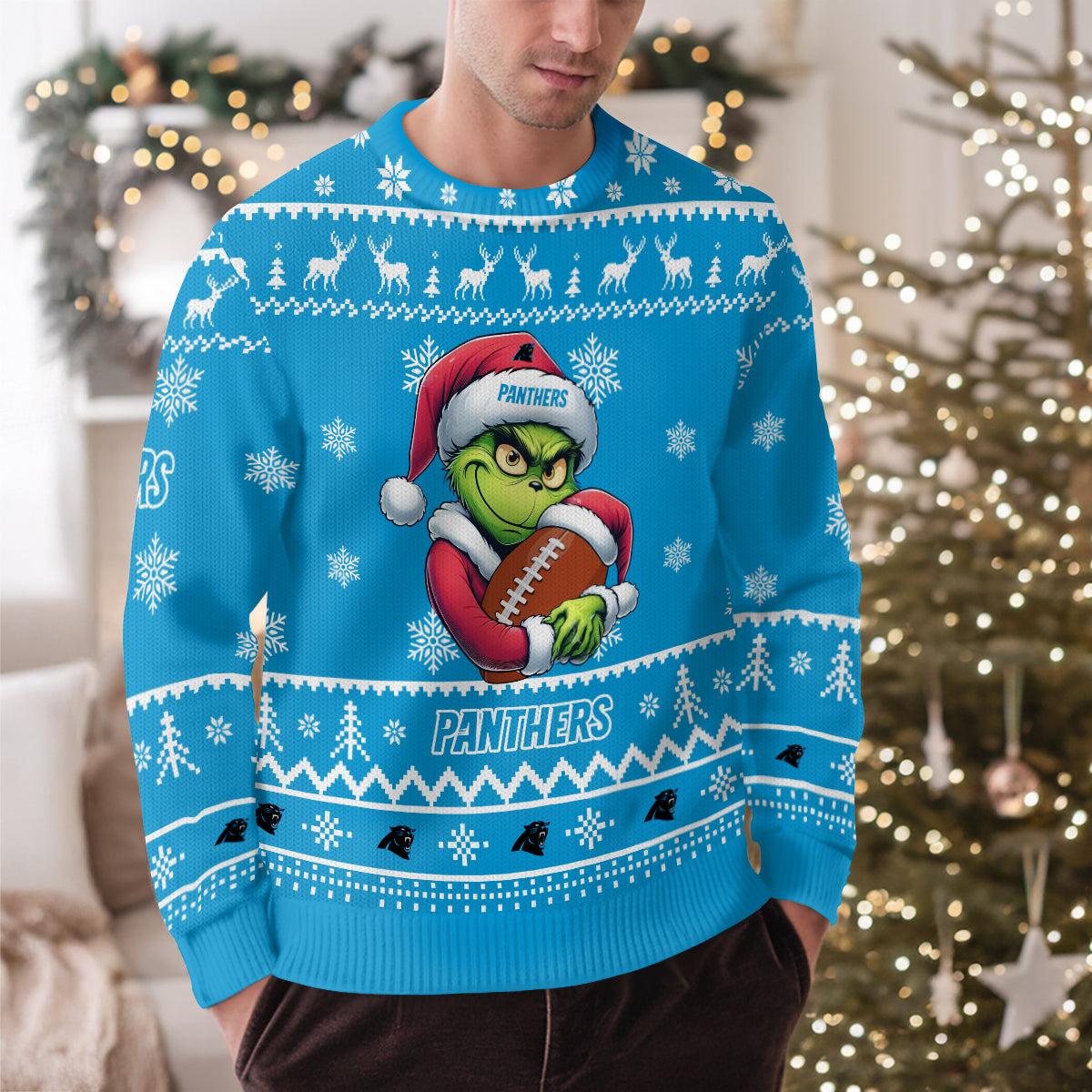 Carolina Panthers Premium Ugly Christmas Sweater Limited Edition AZHGUSW000003TeamColor