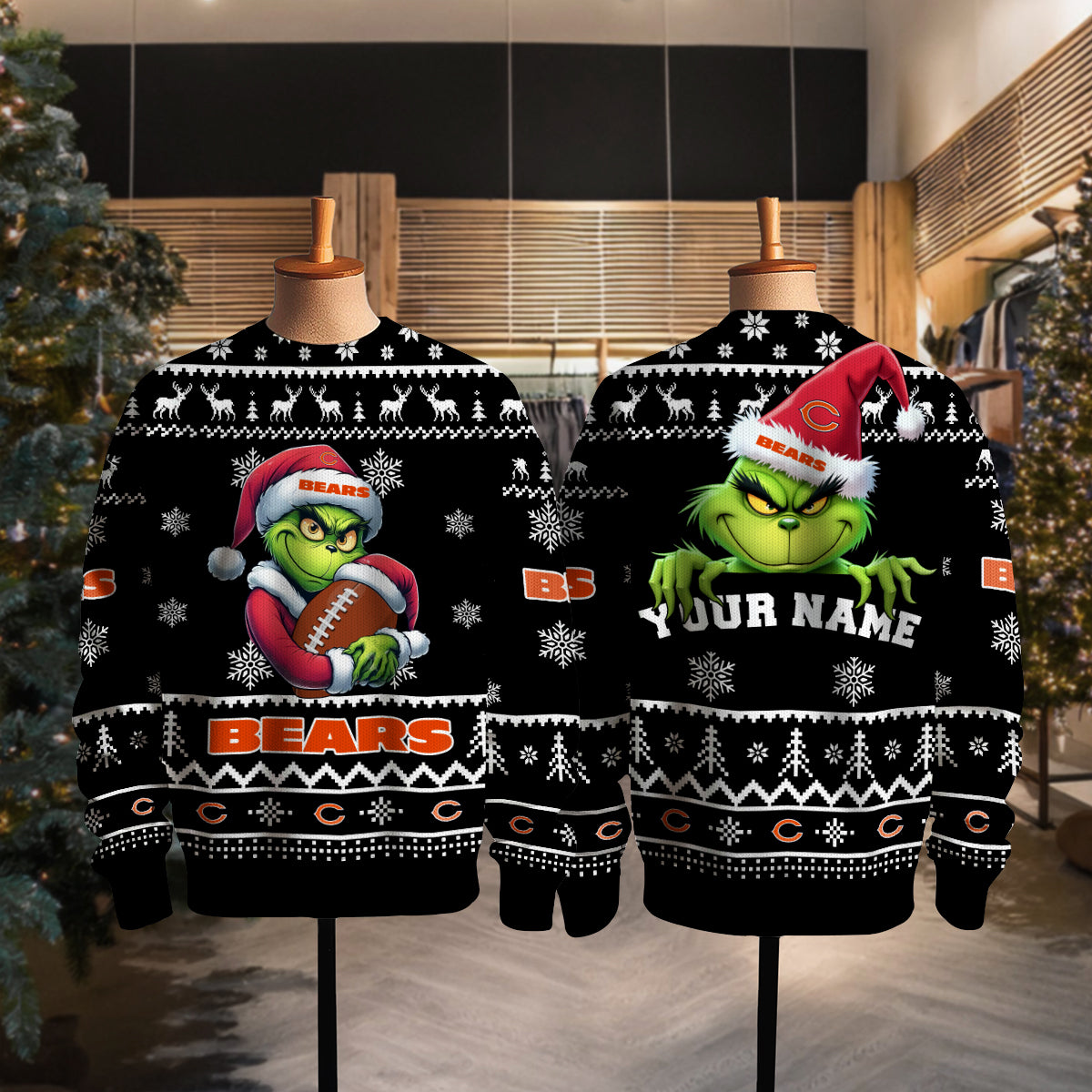 Chicago Bears Premium Ugly Christmas Sweater Limited Edition AZHGUSW000004Black